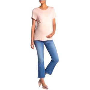 Seven7 Womens Maternity Medium Wash Cropped Flared Bootcut Jeans Sz 14 NWT